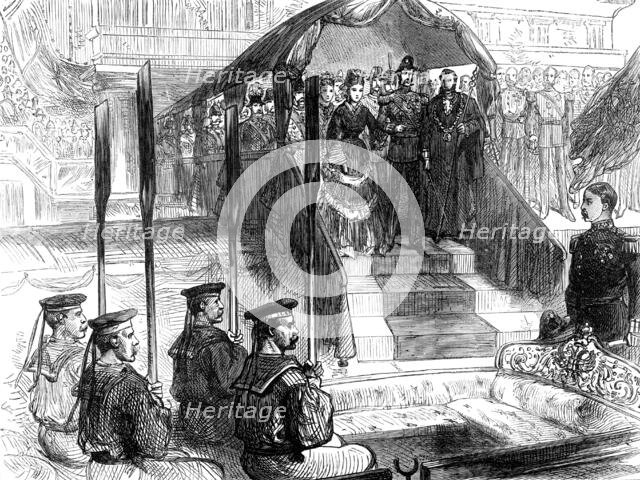 Embarkation of the Emperor of Russia at Gravesend, 1874. Creator: Unknown.