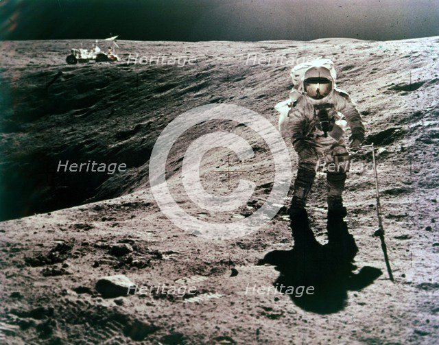 Astronaut Charles Duke at the Descartes landing site, Apollo 16 mission, April 1972. Creator: John Watts Young.
