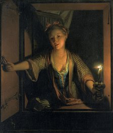 'A girl at the window', 1663-1700. Artist: Godfried Schalcken.