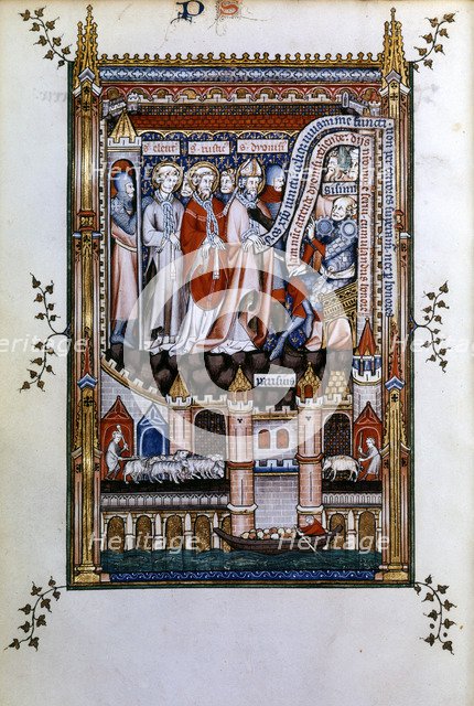 Sisinnius exhorts St Denis to renounce his faith, 1317. Artist: Unknown