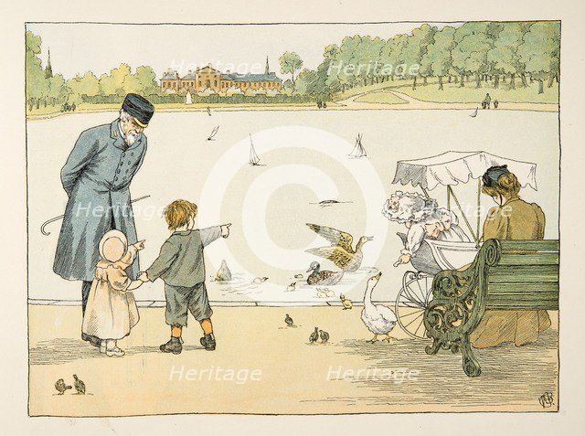 The Park Keeper,  from Four and Twenty Toilers, pub. 1900 (colour lithograph)