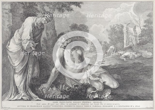 Job rebuked by his wife, 1730-39. Creator: Pietro Monaco.