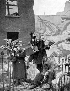 Londoners made homeless by a German air raid during the Blitz, World War II, October 1940. Artist: Unknown
