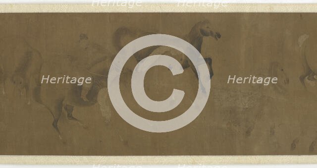 Eight Steeds and a Groom, Ming or Qing dynasty, 17th century. Creator: Unknown.