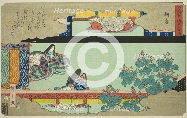 Kiritsubo, from the series "Fifty-four Chapters of the Tale of Genji (Genji monogatari..., 1852. Creator: Ando Hiroshige.