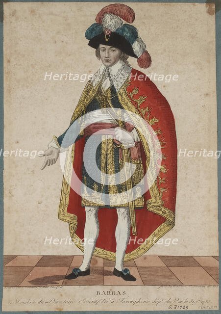 Portrait of Paul de Barras (1755-1829), c. 1795. Creator: Bonneville, François (active 1787-1802).