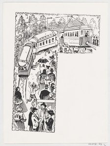 Chaos and fatalities resulting from a broken electric trolley car, from a broadside entitl..., 1900. Creator: José Guadalupe Posada.