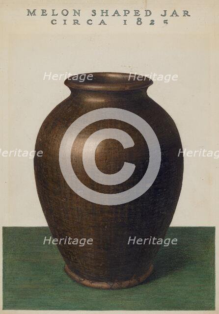 Melon Shaped Jar, 1935/1942. Creator: Unknown.