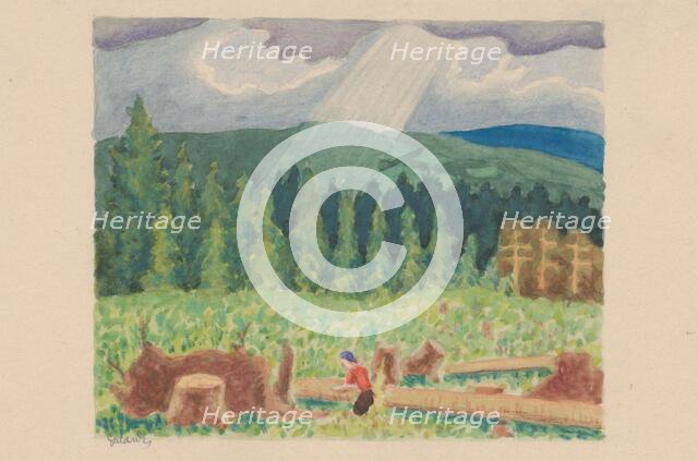 Logging Mill, 1920-1930. Creator: Mikulas Galanda.