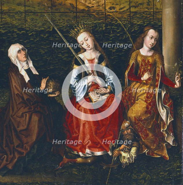St Elizabeth of Hungary, St Catherine of Alexandria and St Rosalie of Padua, 1470-1500. Artist: Master of Saint Gudule