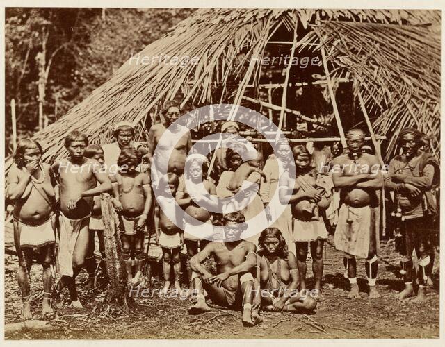 Group of Ackawoi Indians at Ay-Kuru on the Potaro River, Guyana, 1878. Creator: Sir Everard Ferdinand im Thurn.