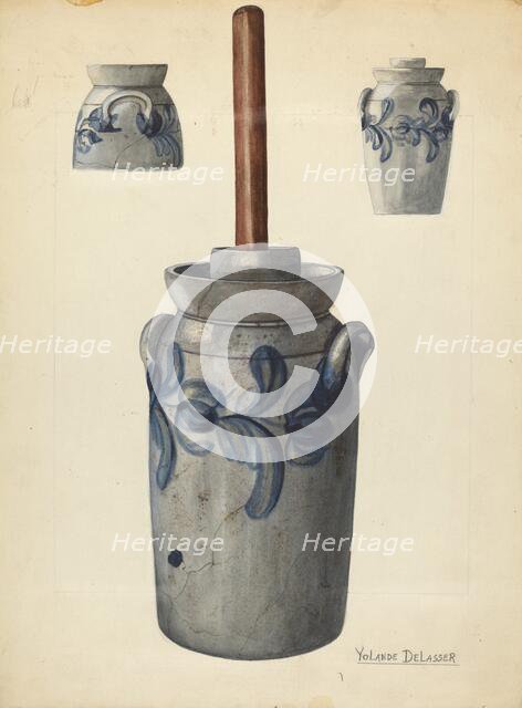 Butter Churn, c. 1936. Creator: Yolande Delasser.