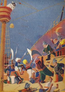 'The Fight with the Corsairs', 1937. Artist: Sydney George Hulme Beaman.