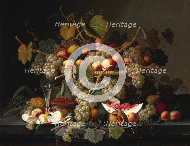 Still Life with Fruit, 1852. Creator: Severin Roesen.