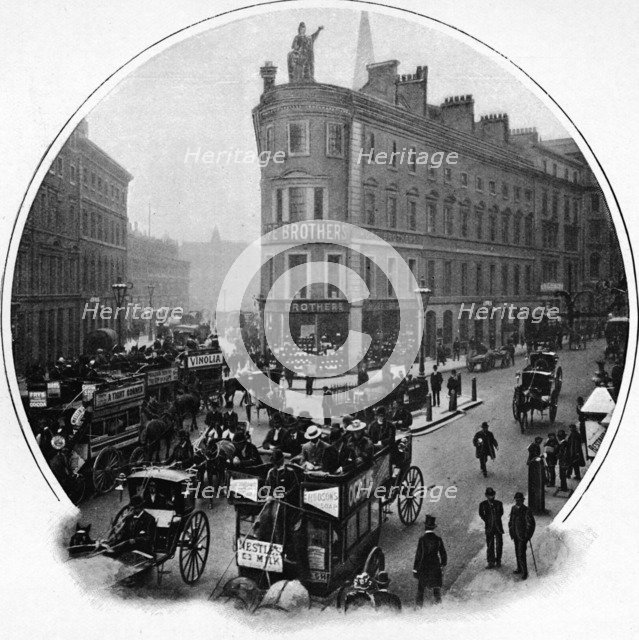 Queen Victoria Street (junction with Cannon Street), City of London, c1903 (1903). Artist: Unknown.