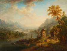 Landscape with River, 1765. Creator: Christian Georg Schutz.