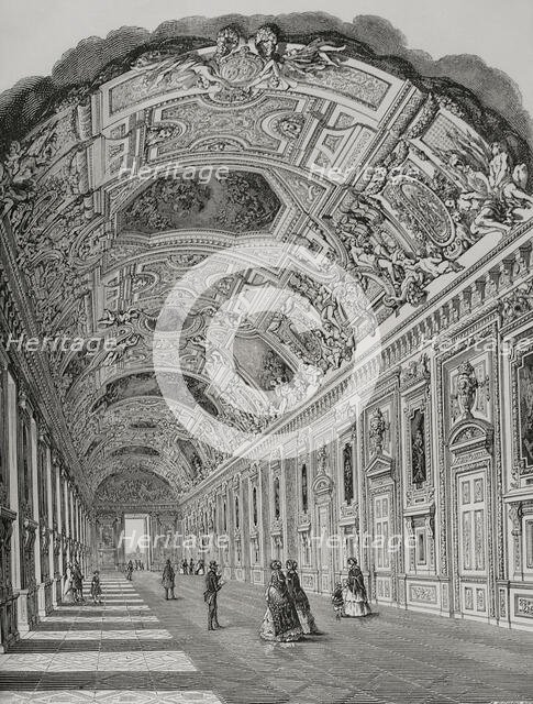 The Apollo Gallery, Louvre Palace, Paris, France, 1856. Creator: Adolphe Gusman.