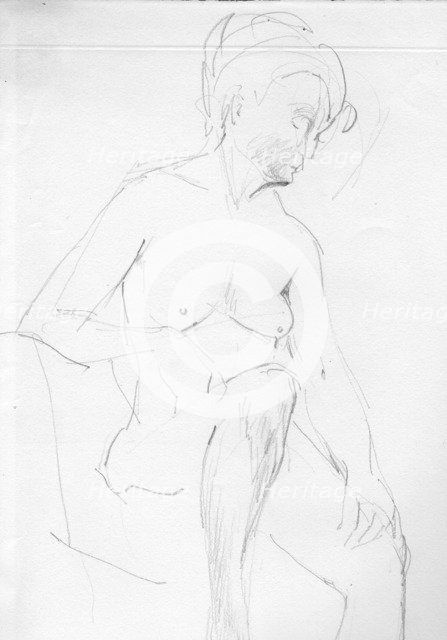 Nude woman sitting, c1950. Creator: Shirley Markham.