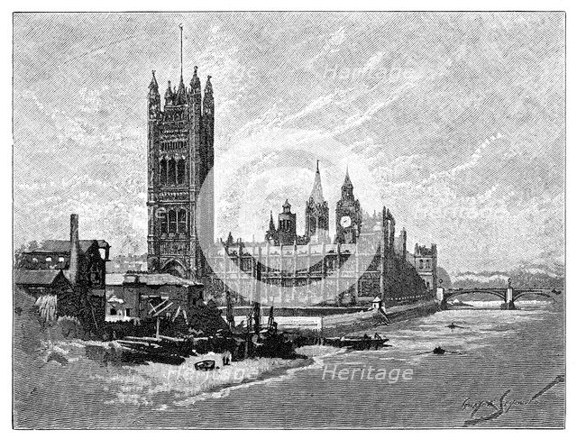 The Houses of Parliament, London, 1900. Artist: Unknown