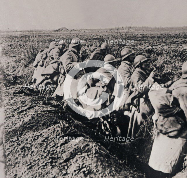 Soldiers on the front line, c1914-c1918. Artist: Unknown.
