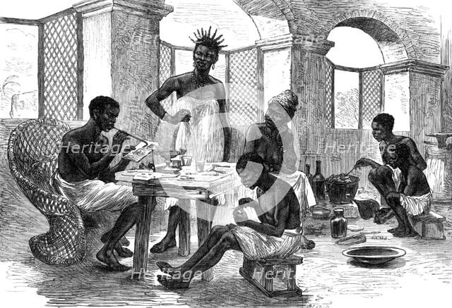The Ashantee War: jeweller's shop, Cape Coast Castle - from a sketch by our special artist, 1874. Creator: Unknown.