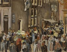 Jewish Street in Amsterdam, at the intersection of Uilenburgersteeg and Jodenbreestraat, 1905. Creator: Liebermann, Max (1847-1935).