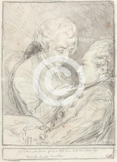 Portrait of the Artist with His Younger Brother, Augustin Saint-Aubin, 1771. Creator: Gabriel de Saint-Aubin.