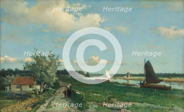 The Trekvliet Shipping Canal near Rijswijk, known as the ‘View near the Geest Bridge’, 1868. Creator: Jan Hendrik Weissenbruch.