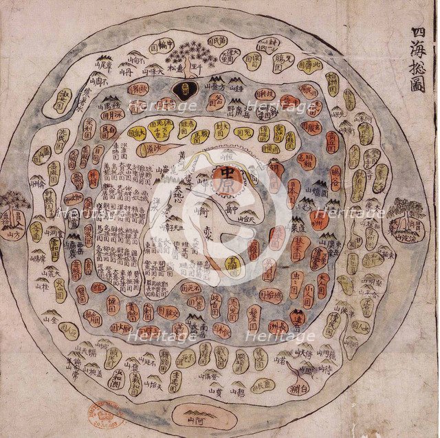 Ch'onhado (Map of All Under Heaven), Mid of the 18th cen.. Artist: Anonymous master  