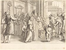 Grand Duchess at the Procession of the Young Girls, c. 1614. Creator: Jacques Callot.