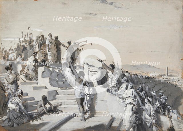 Titus Quinctius Flaminius proclaims the freedom of the Greek states. Creator: Pogliaghi, Lodovico (1857-1950).