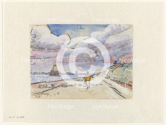 Road along canal, 1916. Creator: Jan Toorop.