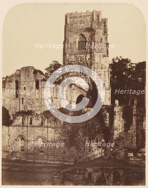 Fountains Abbey. The Church and Chapter House, 1850s. Creator: Joseph Cundall.