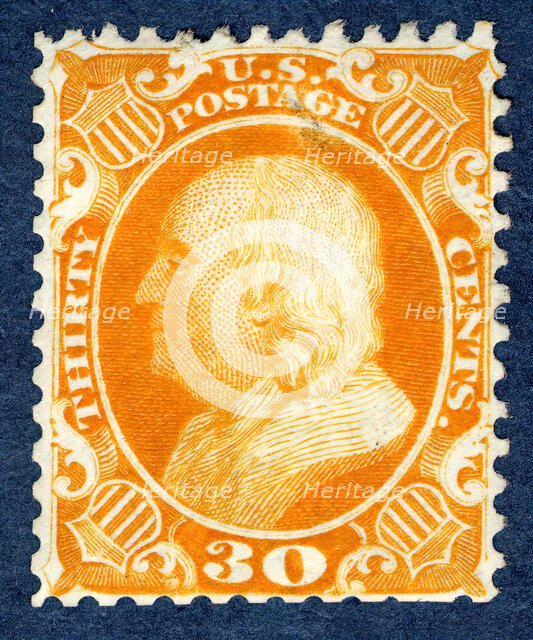 30c Franklin reprint single, 1875. Creator: Continental Bank Note Company.