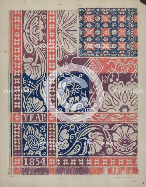 Woven Coverlet, 1937. Creator: Howard H. Sherman.