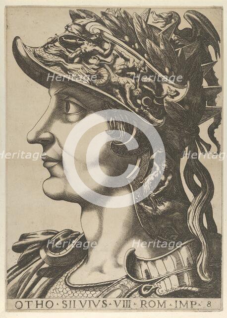 Plate 8: Otho in profile facing left, from 'The Twelve Caesars', 1610-40. Creator: Anon.