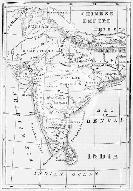 'Sketch Map of India', c1891. Creator: James Grant.