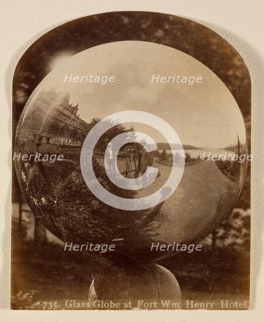 Glass Globe at Fort William Henry Hotel, New York, c.1885. Creator: Seneca Ray Stoddard.