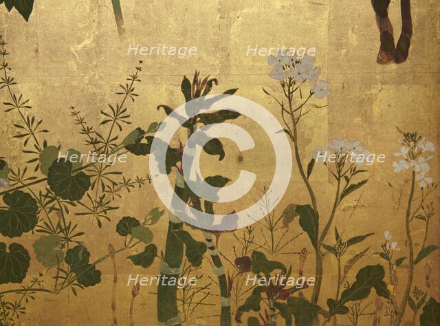 Screen with spring and summer flowers, 1st half of the 18th century. Creator: Watanabe Shiko.