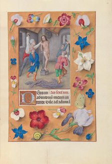 Hours of Queen Isabella the Catholic, Queen of Spain: Fol. 66r, Flagellation, c. 1500. Creator: Master of the First Prayerbook of Maximillian (Flemish, c. 1444-1519); Associates, and.