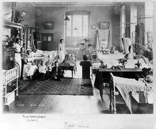 St Bartholomew's Hospital, London: patients and nurses in Mark ward, c1908. Creator: Unknown.