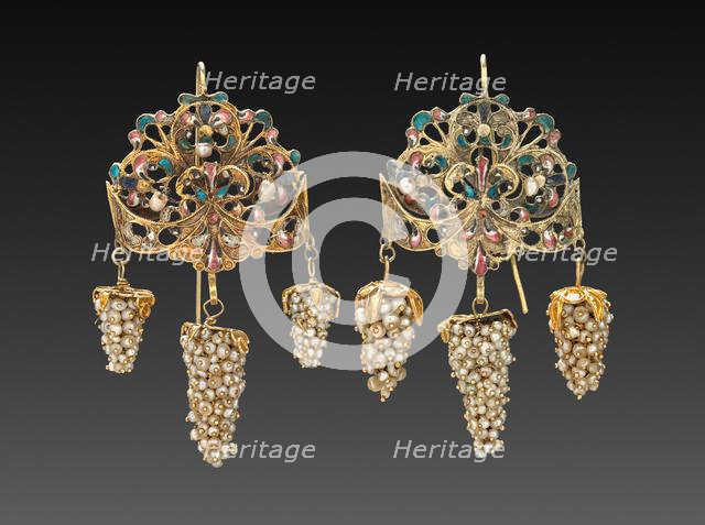 Pair of Earrings, 1700s - 1800s. Creator: Unknown.