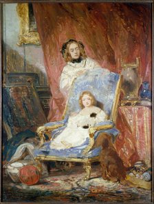 Portrait de Madame Isabey et de sa fille, c1840. Creator: Eugene Isabey.
