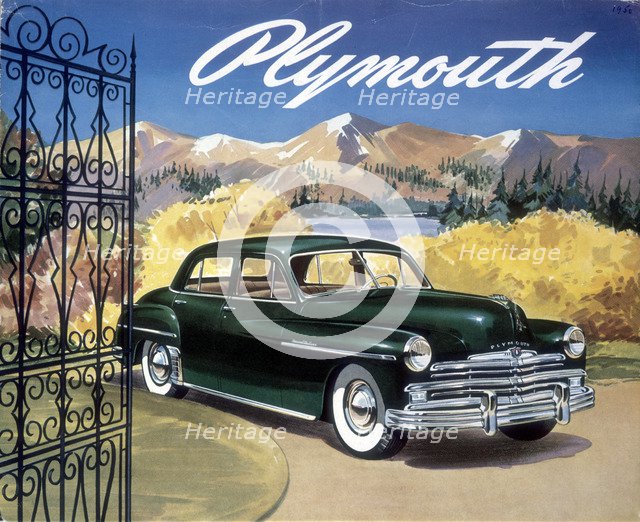 Poster advertising the Plymouth Special de Luxe Sedan, 1949. Artist: Unknown