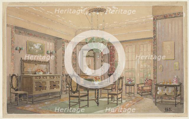 Dining room with matte seats, c.1925. Creator: Monogrammist HK.