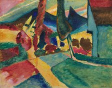 Landscape with Two Poplars, 1912. Creator: Vassily Kandinsky.