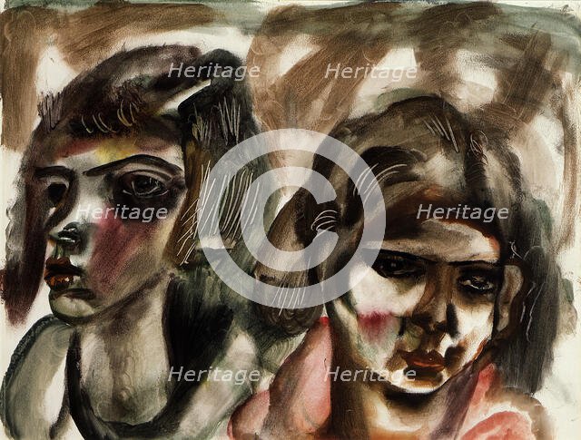 Two heads,  c1935 -1934. Creator: Frances Hodgkins.