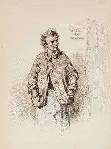 The Porter, 1852-1866. Creator: Paul Gavarni.