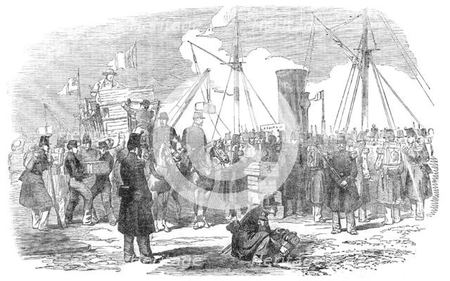 Embarkation of Arms, at Calais, on Friday, 1854. Creator: Unknown.