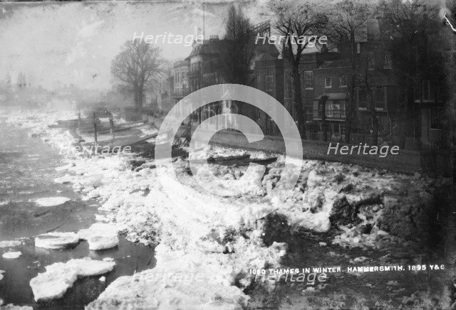 Frozen River Thames, Hammersmith, London, 1895. Artist: York & Son